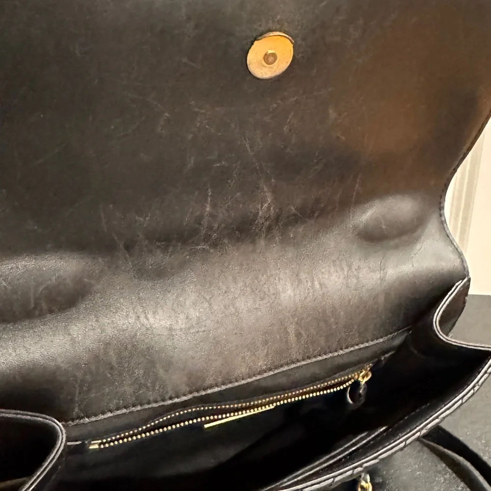 Tory Burch Black Leather Fleming convertible Bag crossbody/ shoulder bag